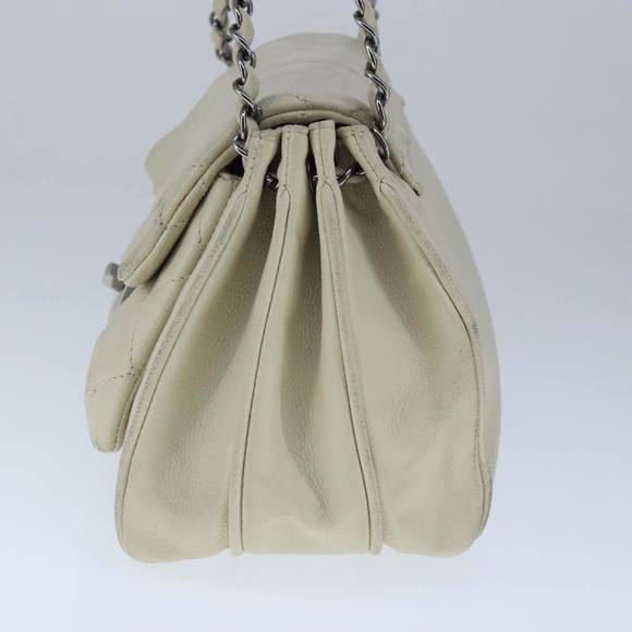 CHANEL Matelasse Chain Shoulder Bag Caviar Skin White CC Auth bs20238 - Picture 4 of 16